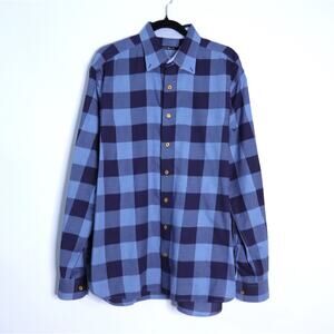 HAMMER MADE Dress Shirt Blue Buffalo Check Button Up Long Sleeve Men's XL/17.5